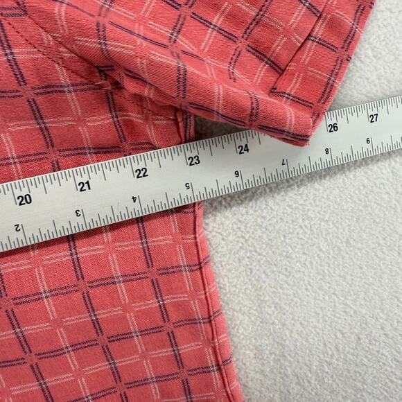 Tommy Bahama Shirt Men's Medium Pink Silk Blend Islandzone Lightweight Check - Picture 5 of 9
